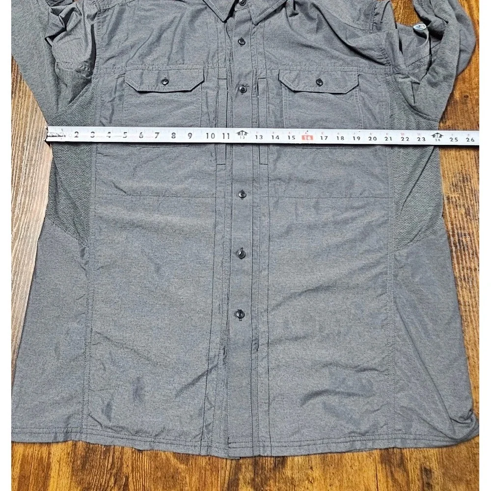 Kuhl Mens XL Charcoal Gray Long Sleeve Button Down Hiking Performance Shirt 4397